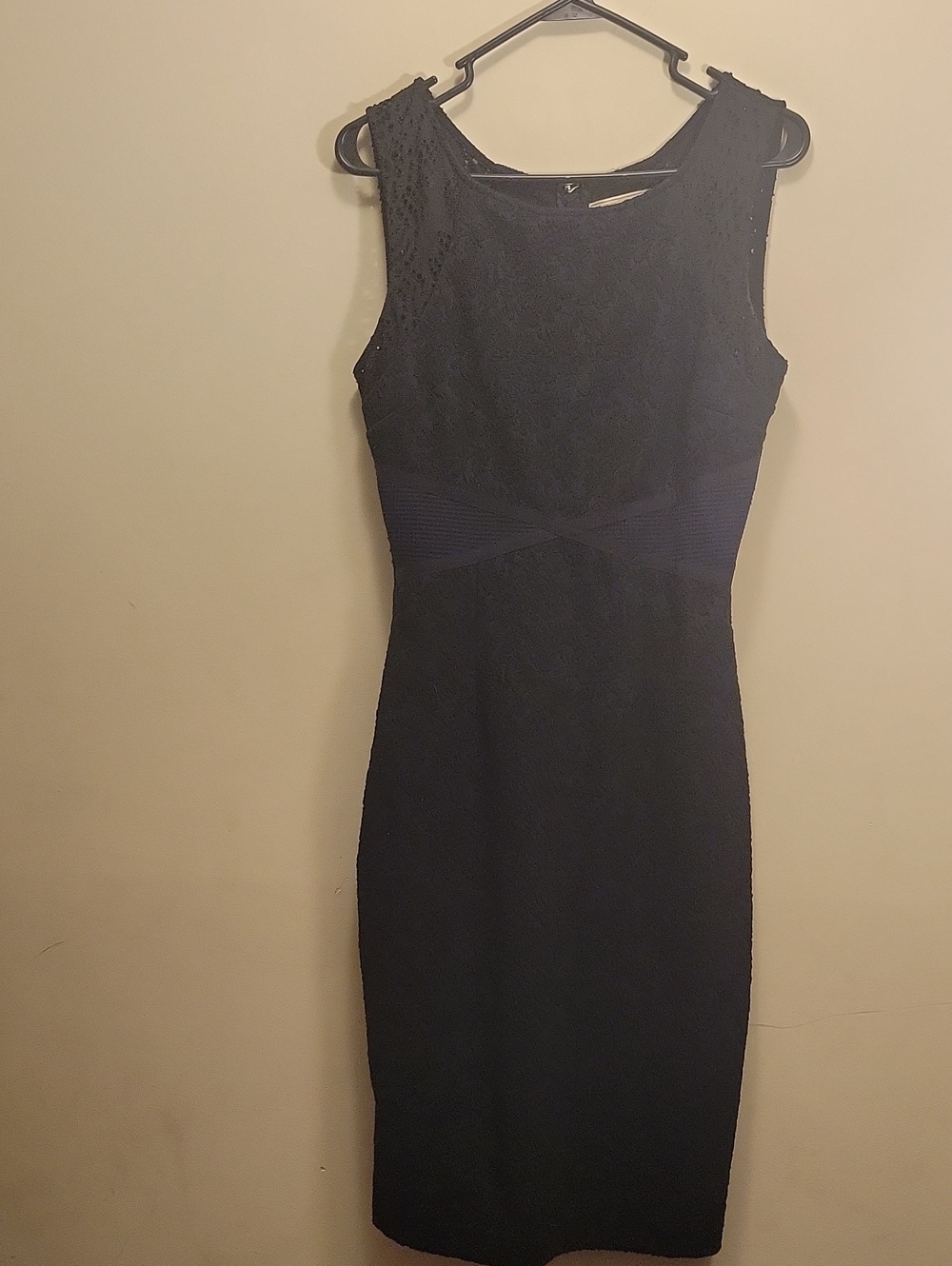 Moulinette Soeurs Navy Embroidered Midi Sheath Dress